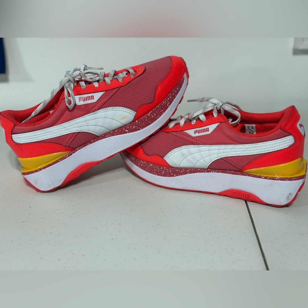 PUMA Cruise Rider Brain Freeze JR Coral Red Blast White Sneakers